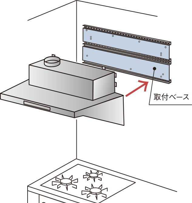 レンジフード　富士工業製（富士工業）BDR-3HLD-751SI　シルバーメタリック　間口75cm　高さ60cm　壁面取付けタイプ　上幕板付き - 1