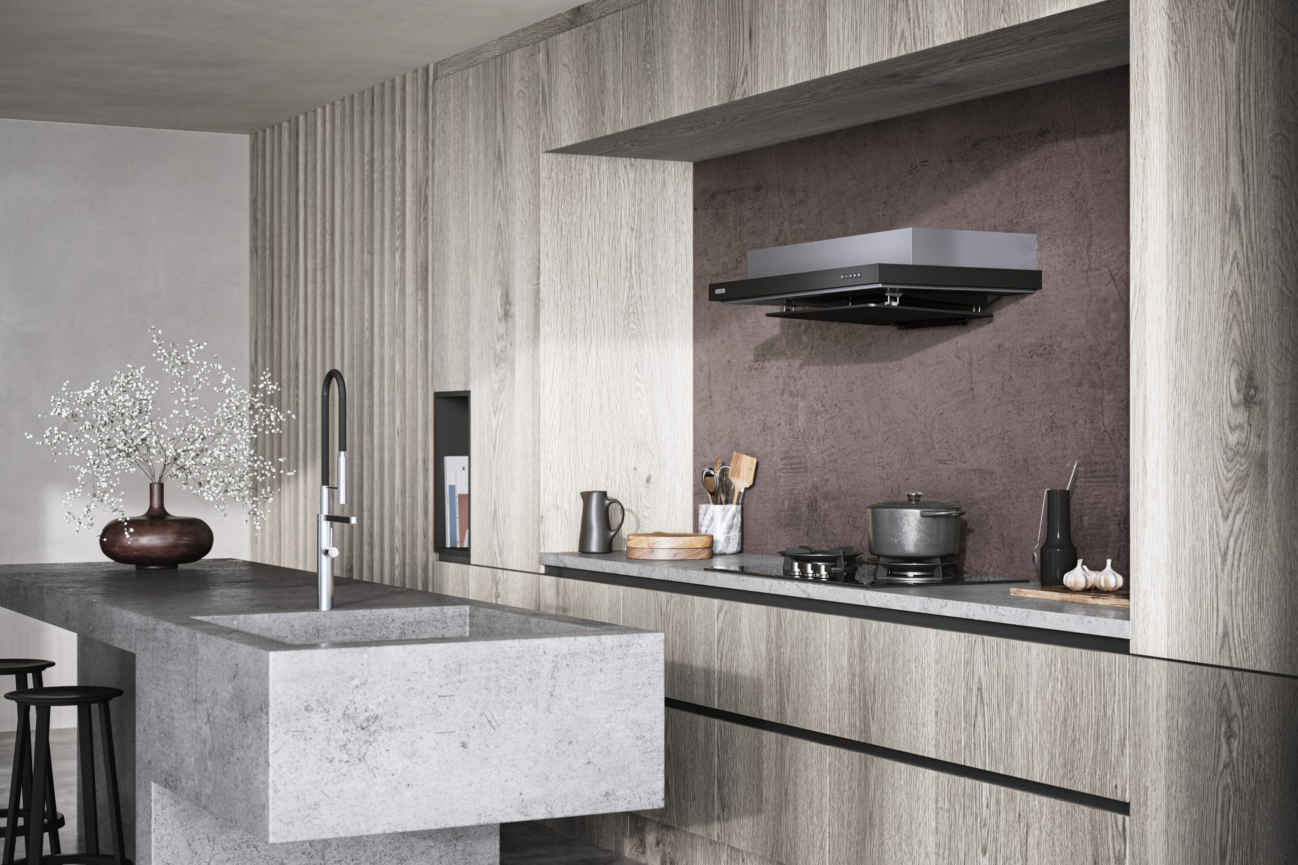 FUJIOH Hood FR-FS2290 Texture Black and Silver Metallic FUJIOH Hood FR-FS2290 Texture Black and Silver Metallic