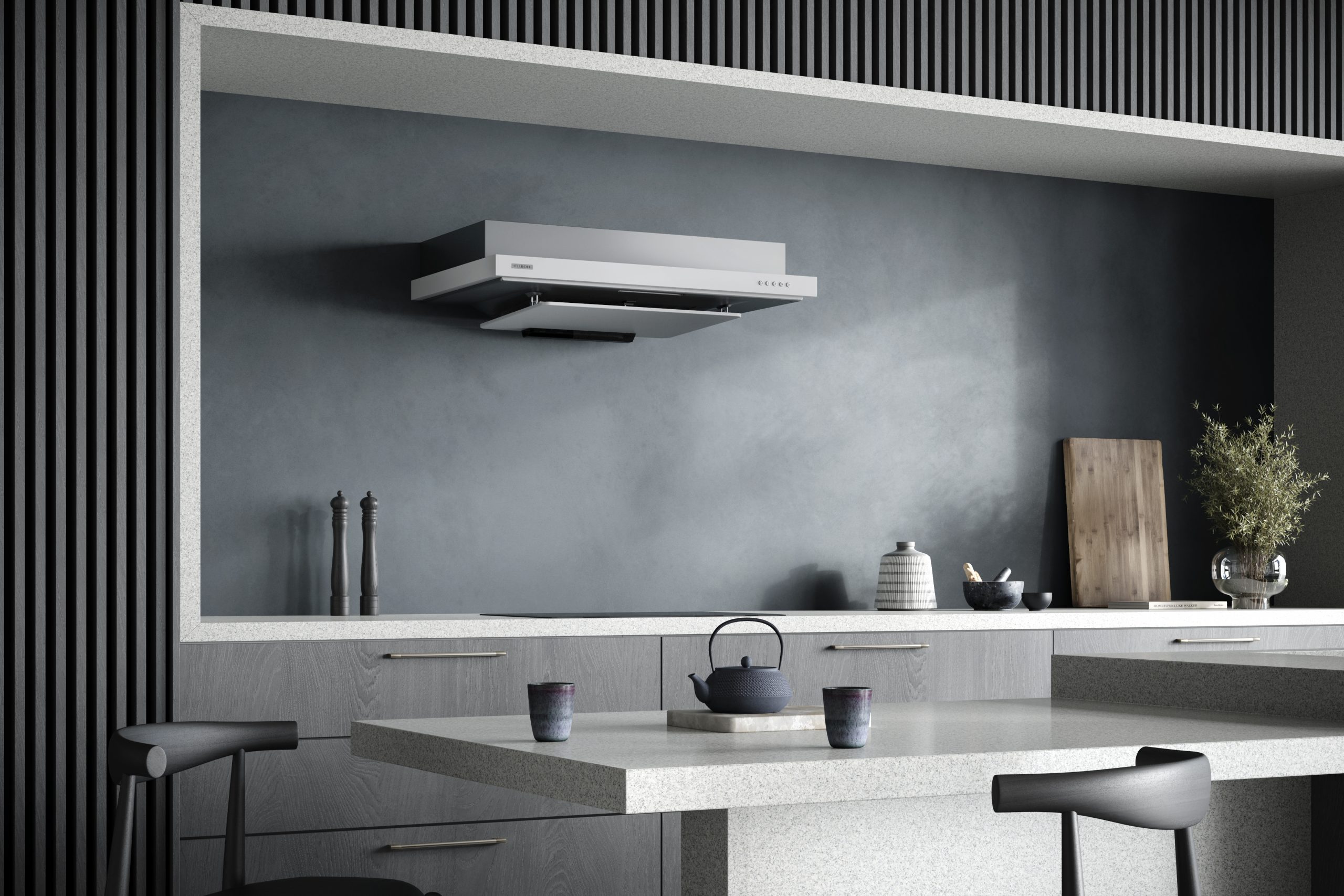 FUJIOH Hood FR-FS2290 Texture White and Silver Metallic FUJIOH Hood FR-FS2290 Texture White and Silver Metallic