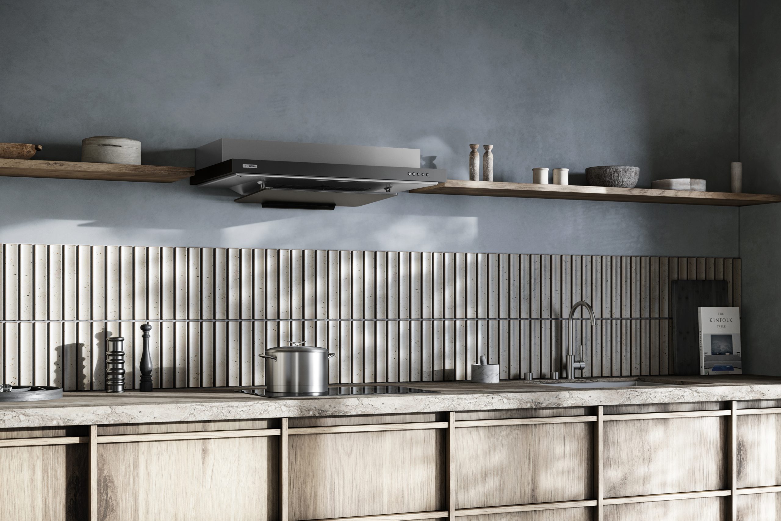 FUJIOH Hood FR-FS2290 Texture Black and Silver Metallic FUJIOH Hood FR-FS2290 Texture Black and Silver Metallic