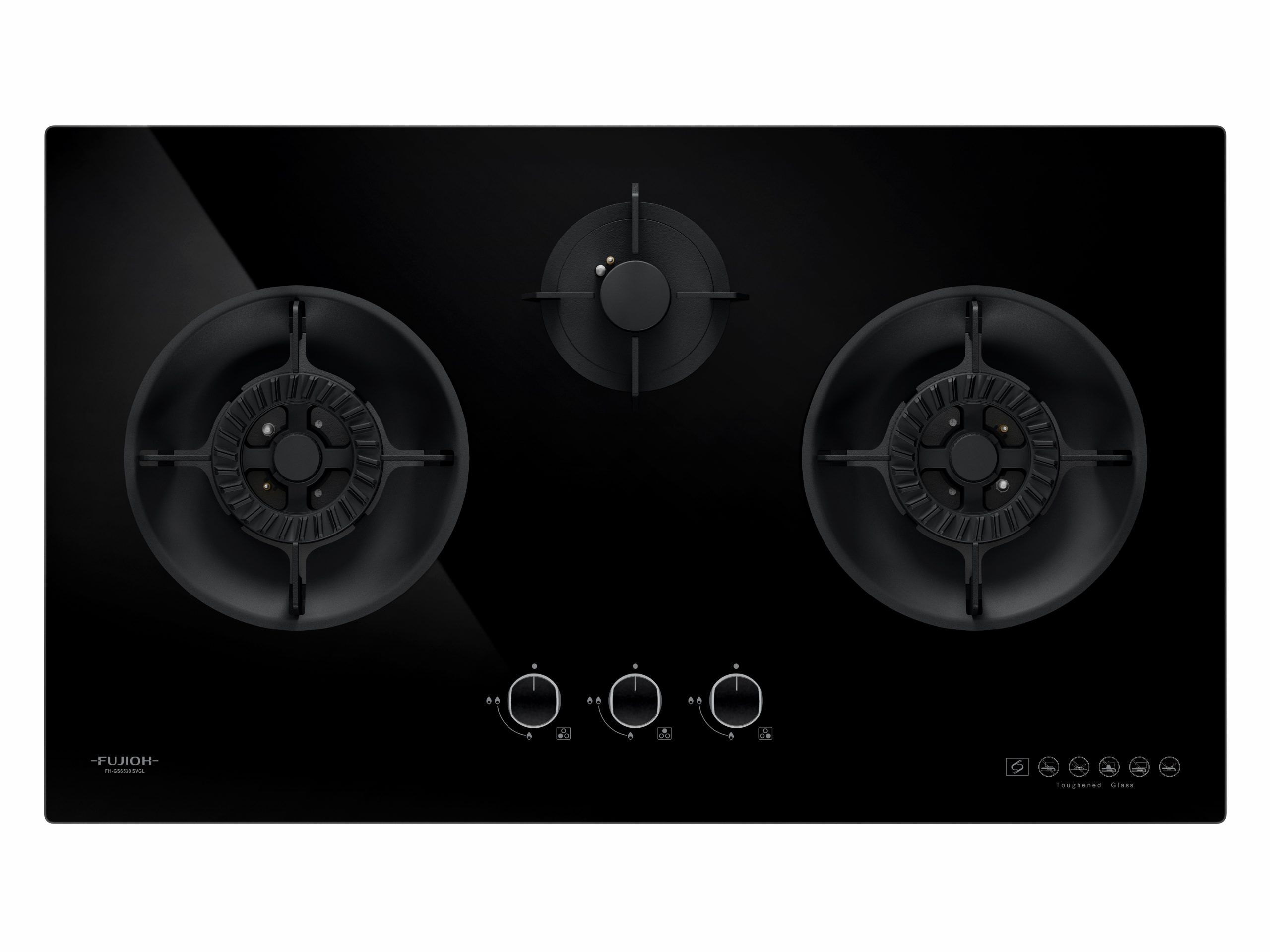 FUJIOH Gas Hob with 2 Different Burner Size