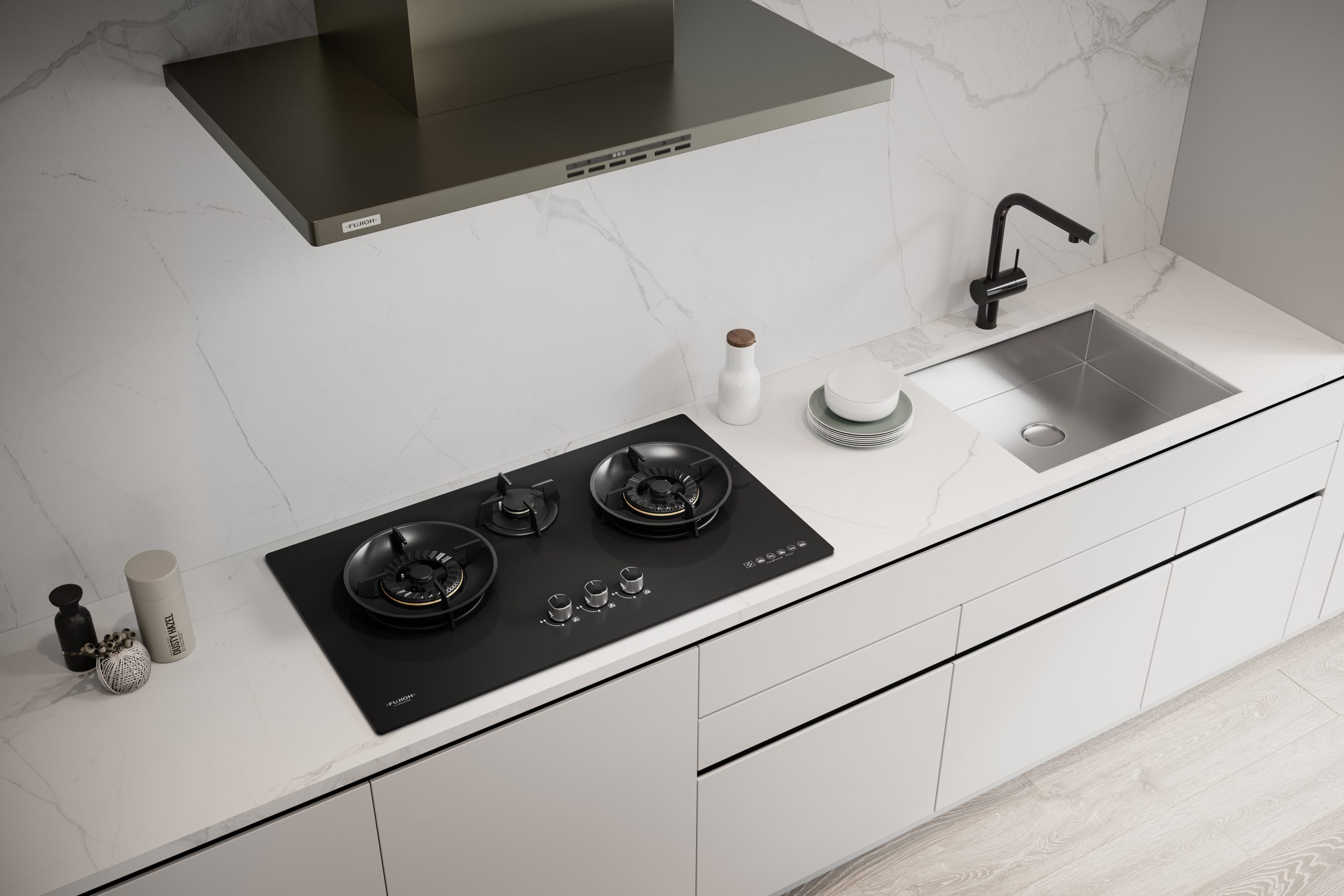 FUJIOH Gas Hob With Sectional Flame Control FH-GS6530 SVGL