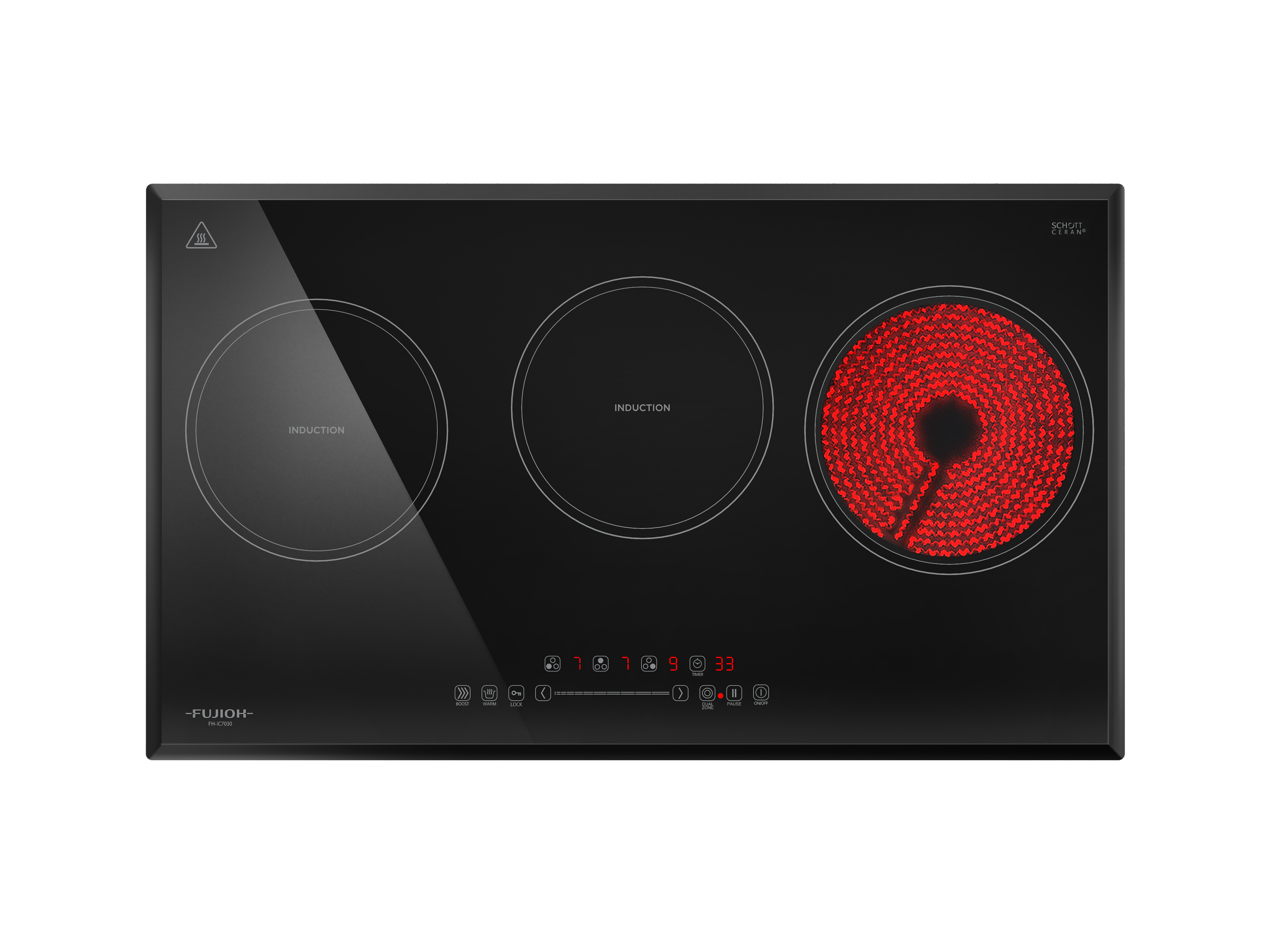 FUJIOH Hybrid Hob With Induction & Ceramic Zones FH-IC7030