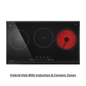product: hybrid hob with induction ceramic zones