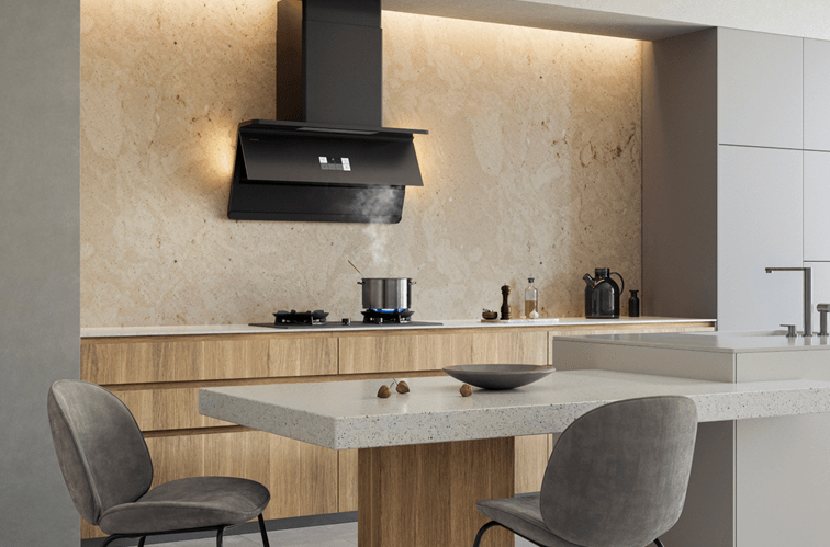 FUJIOH FR-SW2590 AirSense Series Cooker Hood (Black)_Kitchen Image FUJIOH FR-SW2590 AirSense Series Cooker Hood (Black)_Kitchen Image