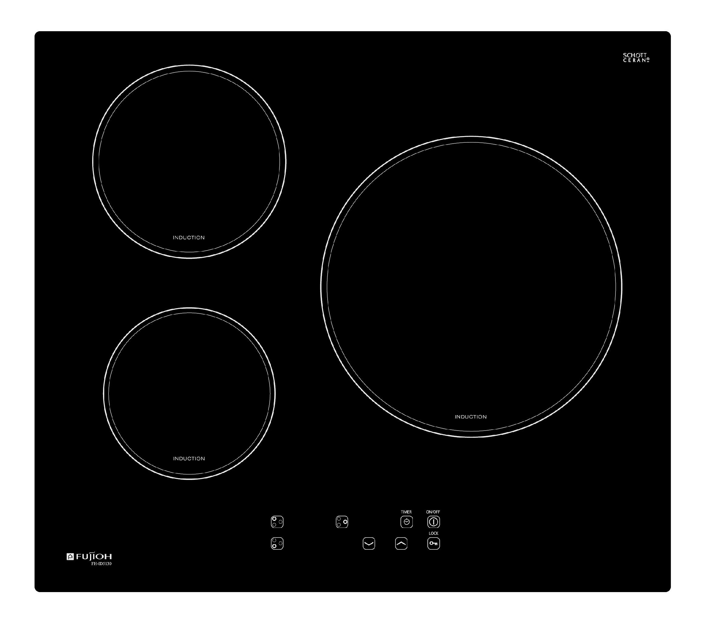 Induction Hob with 3 zones