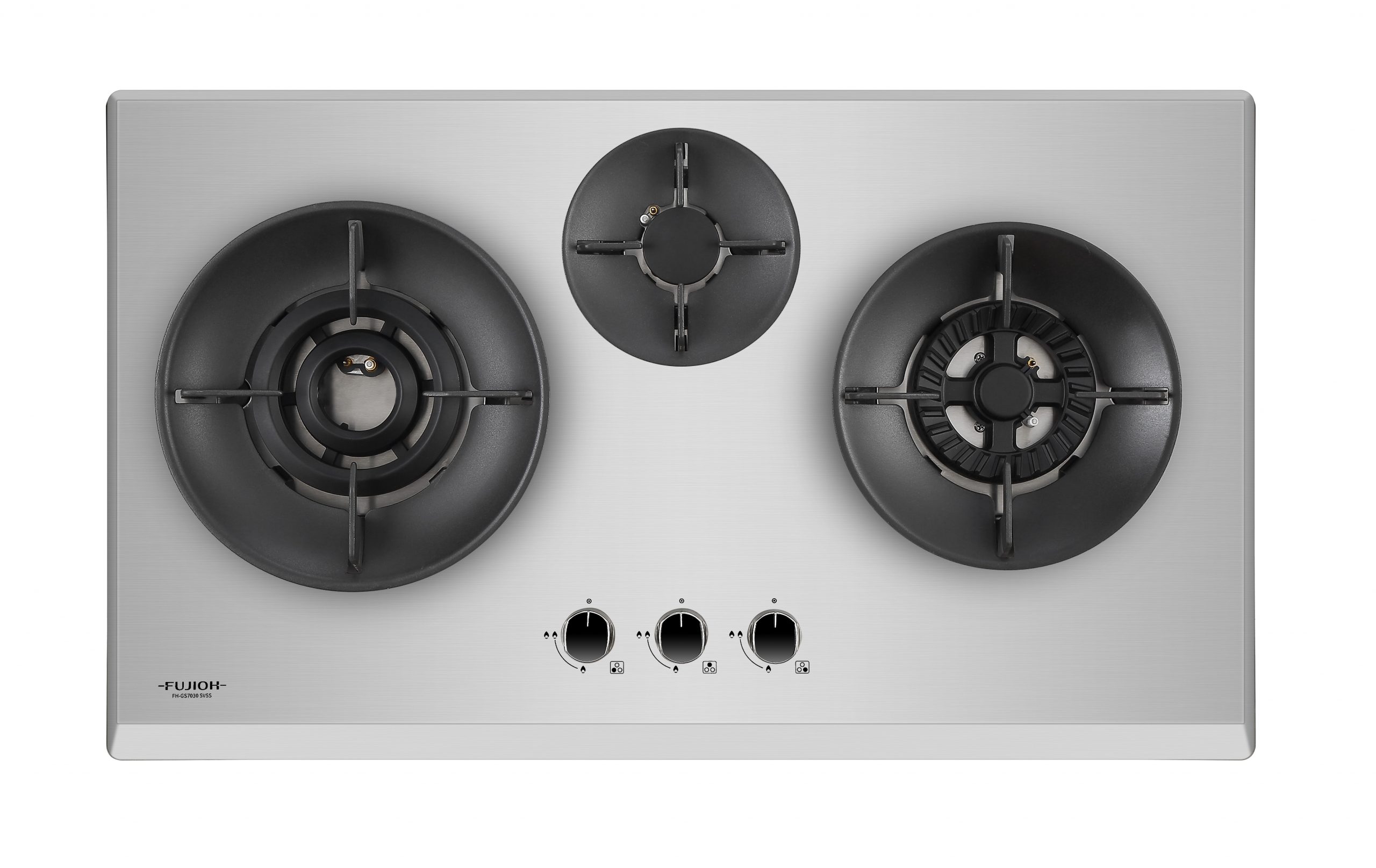Stainless Steel Gas Hob with 1 Double Inner Flame Burner