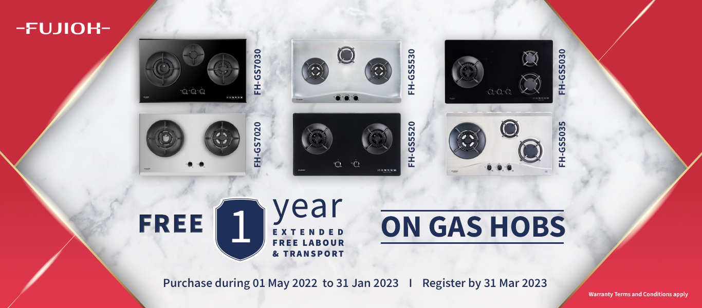 1 YEAR EXTENDED FREE LABOUR & TRANSPORT FOR FUJIOH GAS HOBS