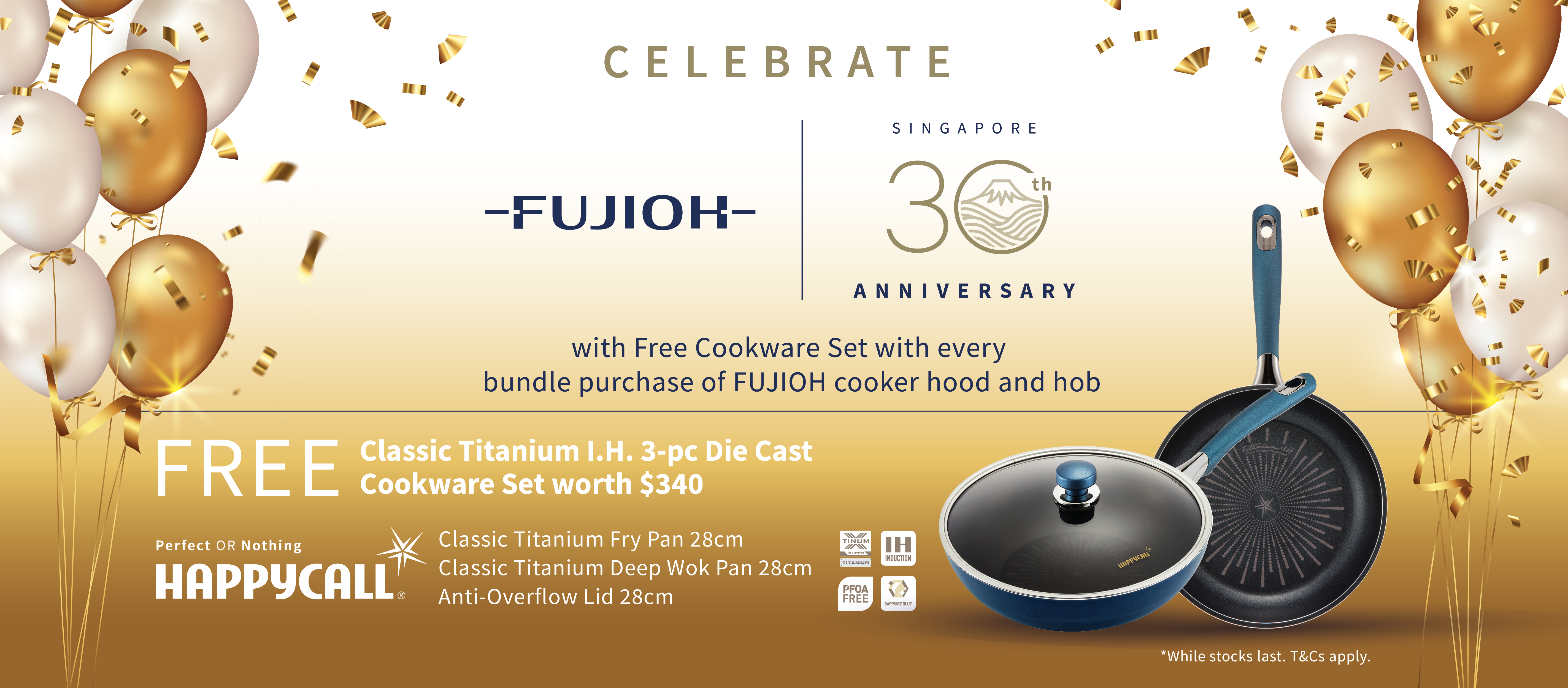FUJIOH FREE HAPPYCALL COOKWARE SET PROMOTION