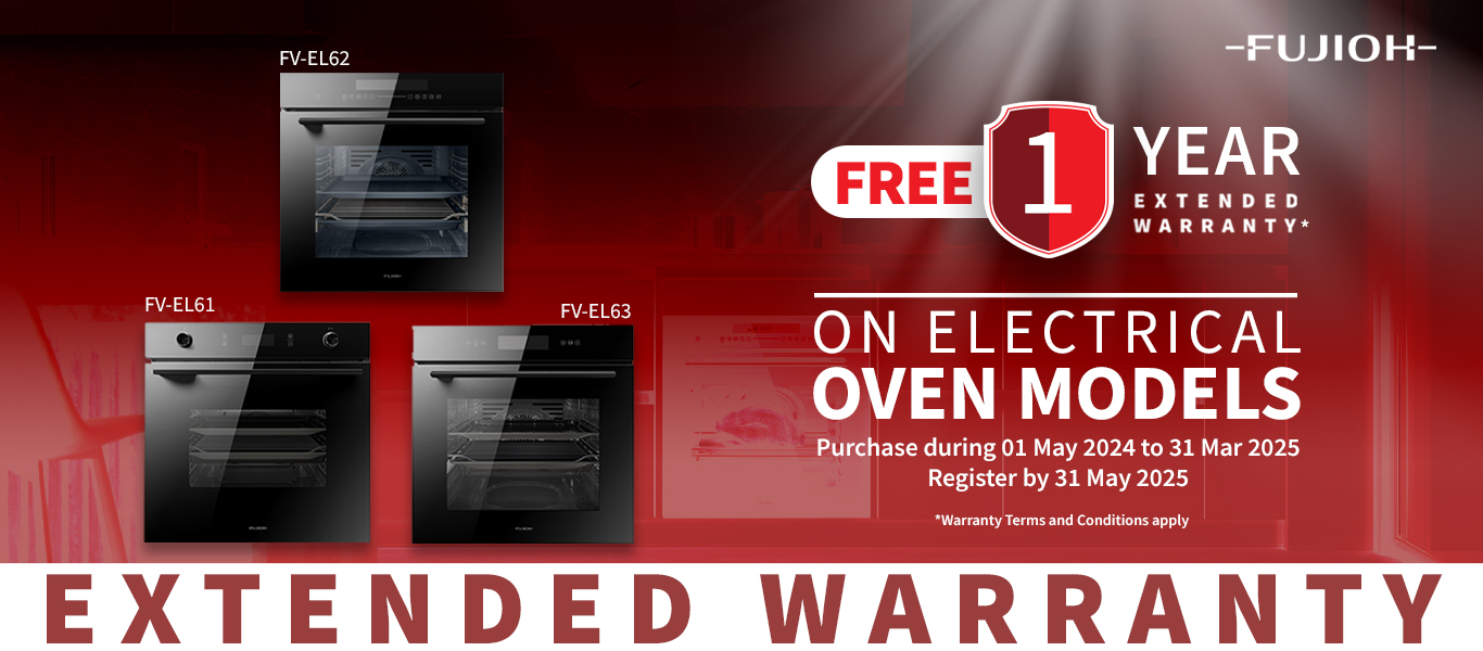 1 YEAR FREE EXTENDED WARRANTY FOR FUJIOH BUILT-IN OVENS