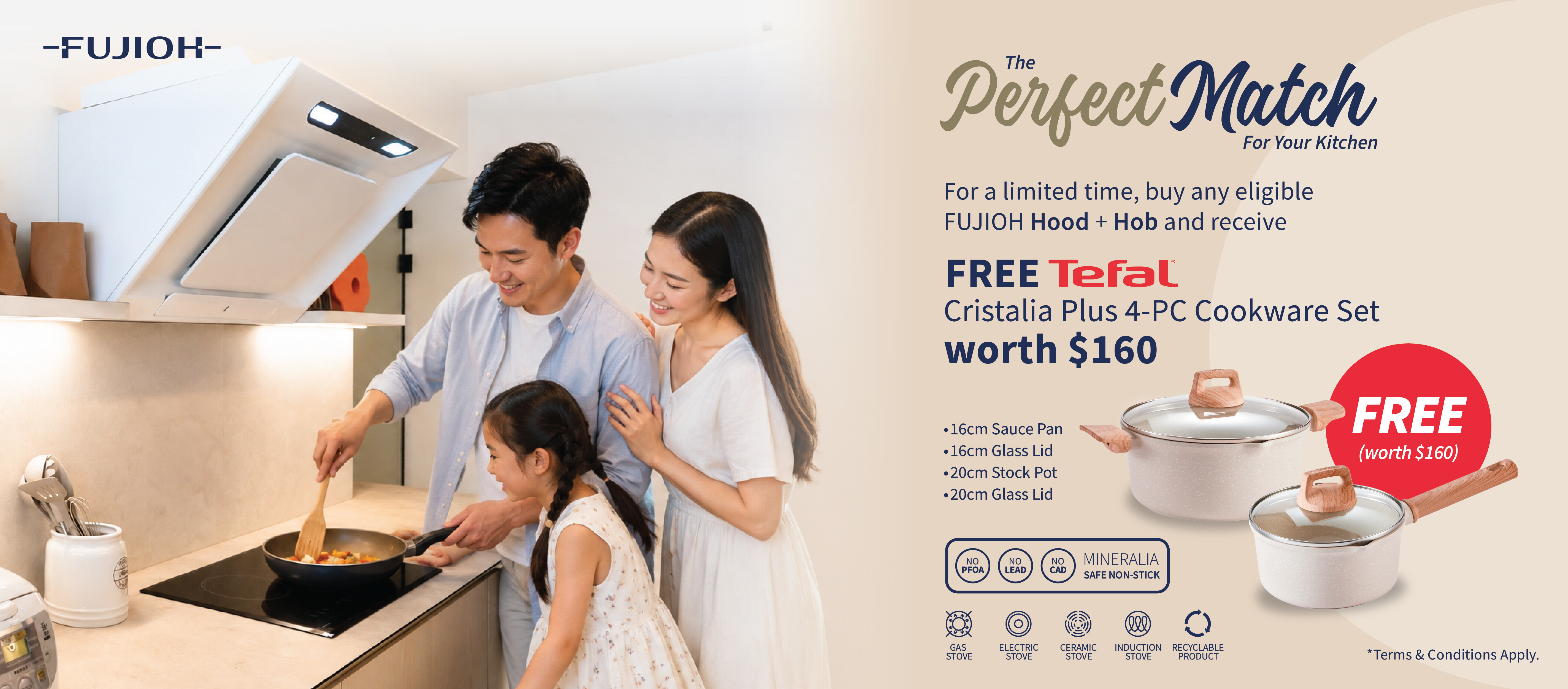 FREE TEFAL CRISTALIA PLUS 4-PC COOKWARE SET WORTH $160